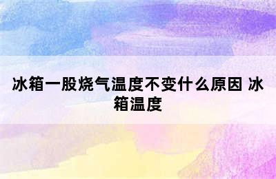 冰箱一股烧气温度不变什么原因 冰箱温度